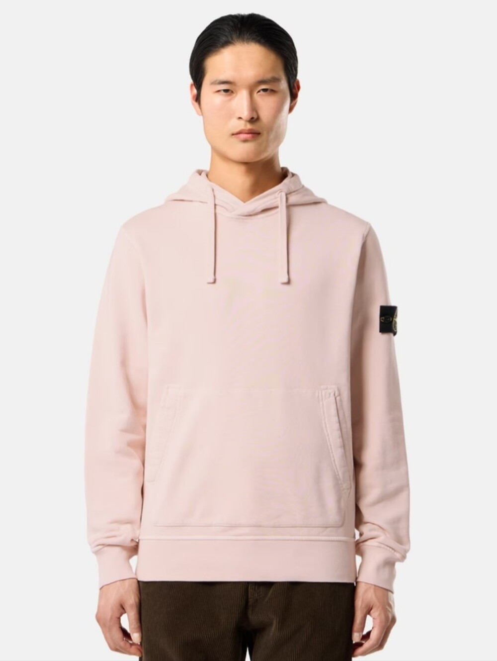 Stone Island Men's Organic Cotton Fleece Hooded Sweatshirt - Antique Rose - Picture 7 of 8